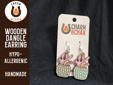 Succulent Dangle Earring - Plant Lover Fashion Earring - Dangle Earring - Charm and Char